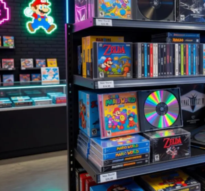 Nowo dodane do oferty retro gry i zestawy w neonowym oświetleniu sklepu